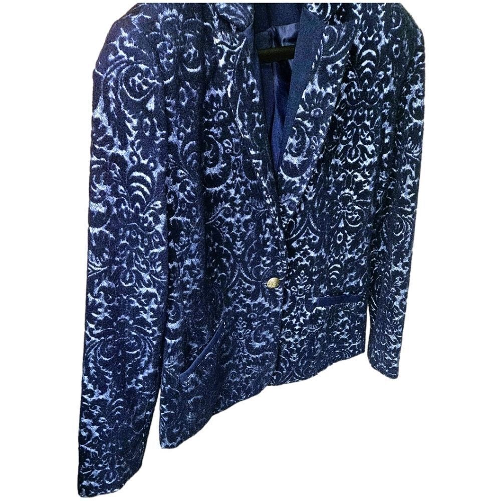 LIKEβNEW CABI Women's Soft Floral Blue & Gray Blazer. - Picture 10 of 15